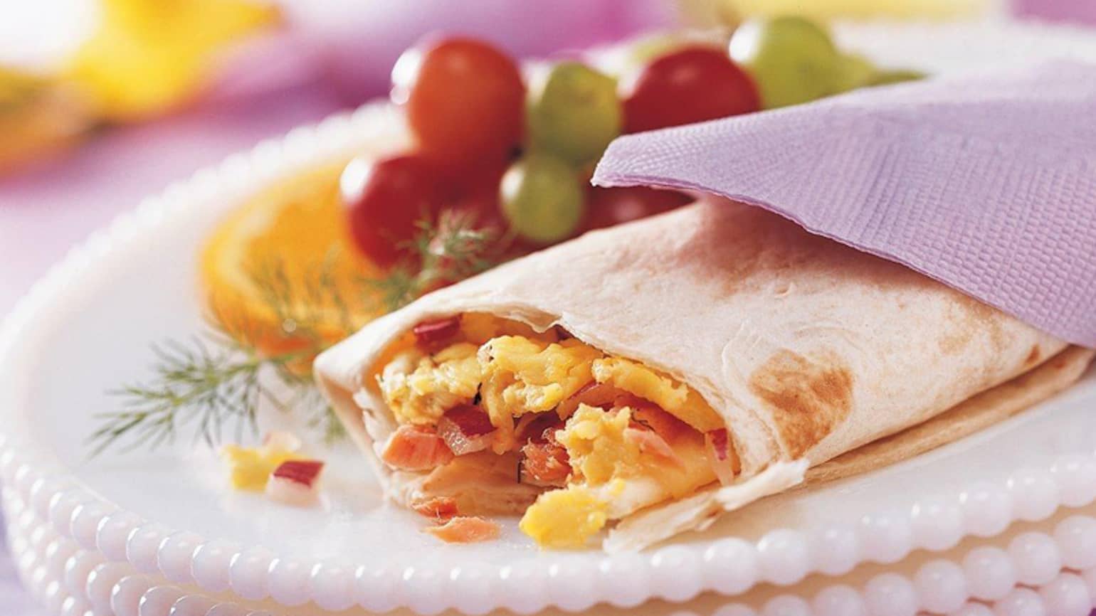 Smoked Salmon and Egg Wraps